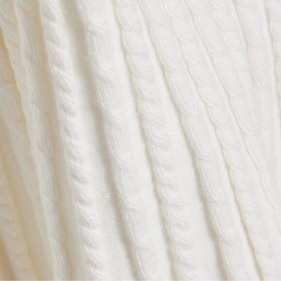 Alice + Olivia Baker Cable Knit Flare Mini Skirt in Soft White - Picture 12 of 14